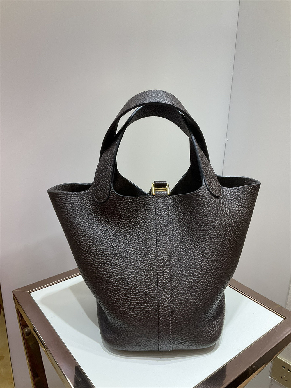 H**me5 Picotin 18cm Ebony -dark black to deep brown color without original box