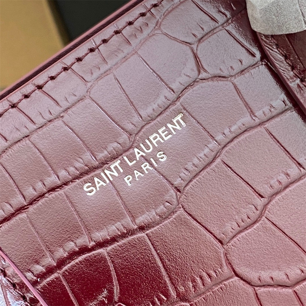 Y51 SAC DE JOUR BABY IN CROCODILE EMBOSSED LEATHER RED