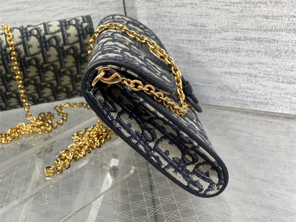 D10r BOBBY EAST-WEST POUCH WITH CHAIN classic monogram pattern