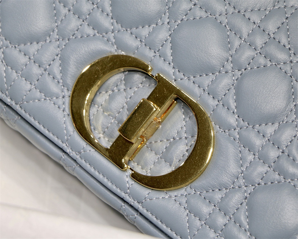 MEDIUM D10r CARO BAG Cloud Blue S*pple Cannage Calfskin 25.5 x 15.5 x 8 cm