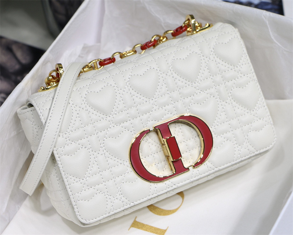 SMALL D10r CARO BAG amour Ivory 20 x 12 x 7 cm