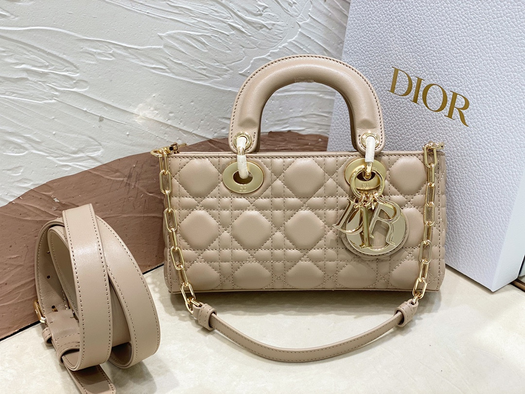 D10r SMALL LADY D-JOY BAG Biscuit