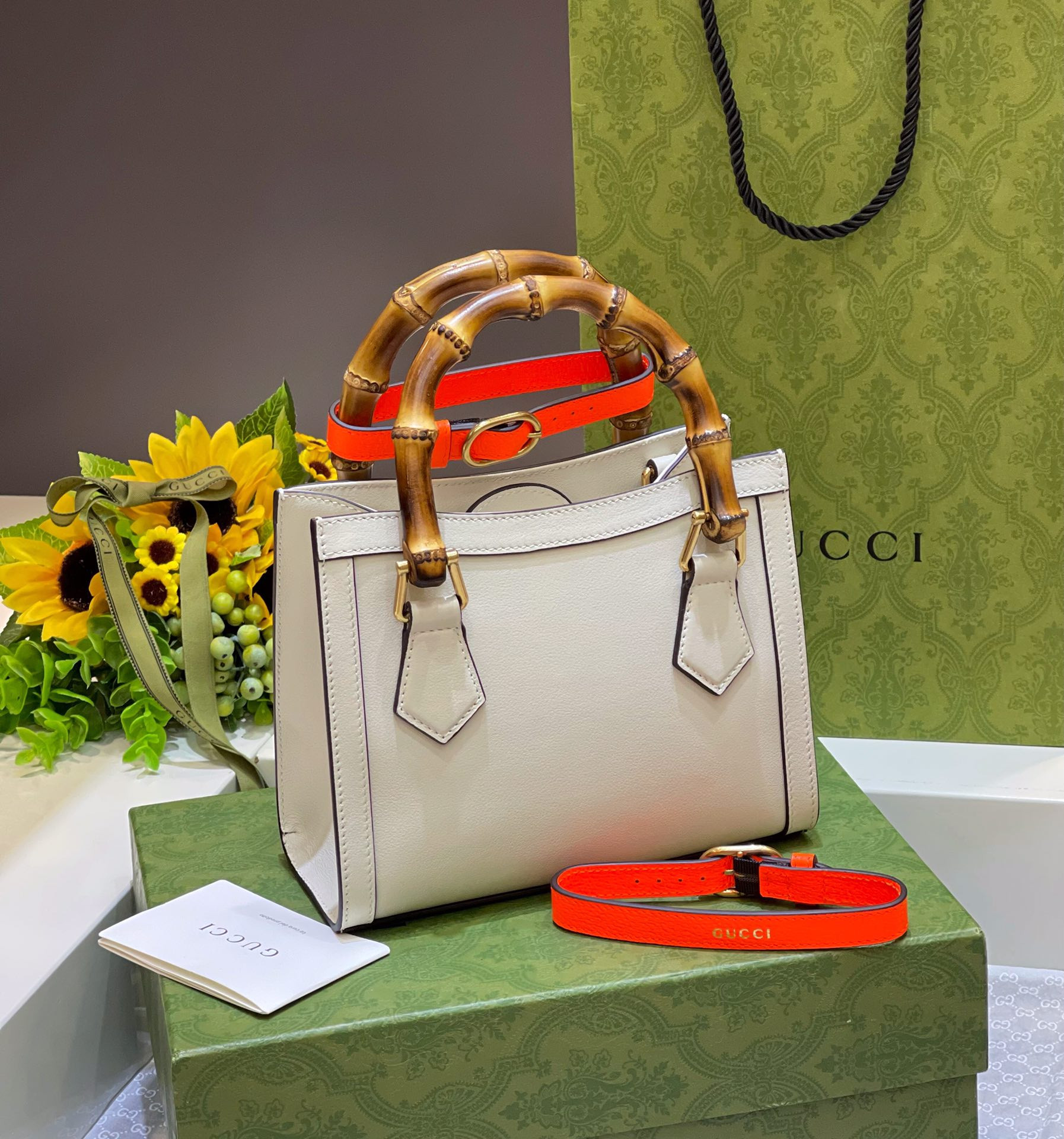 Gvc*1 DIANA MINI TOTE BAG White 20W x 16H x 10D CM