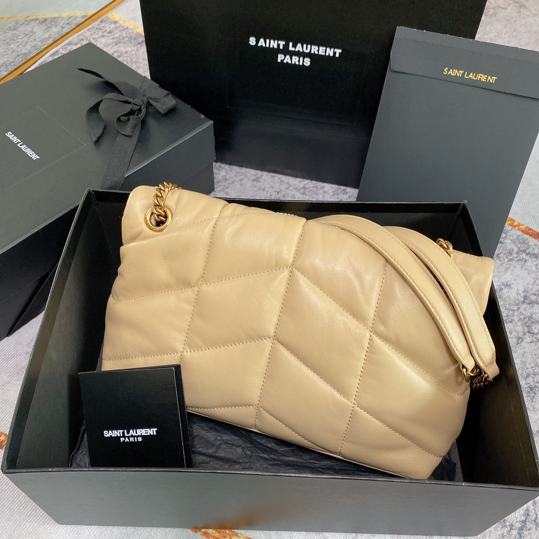 Y51 PUFFER SMALL IN NAPPA LEATHER BEIGE 11.4 X 6.6 X 4.3 INCHES