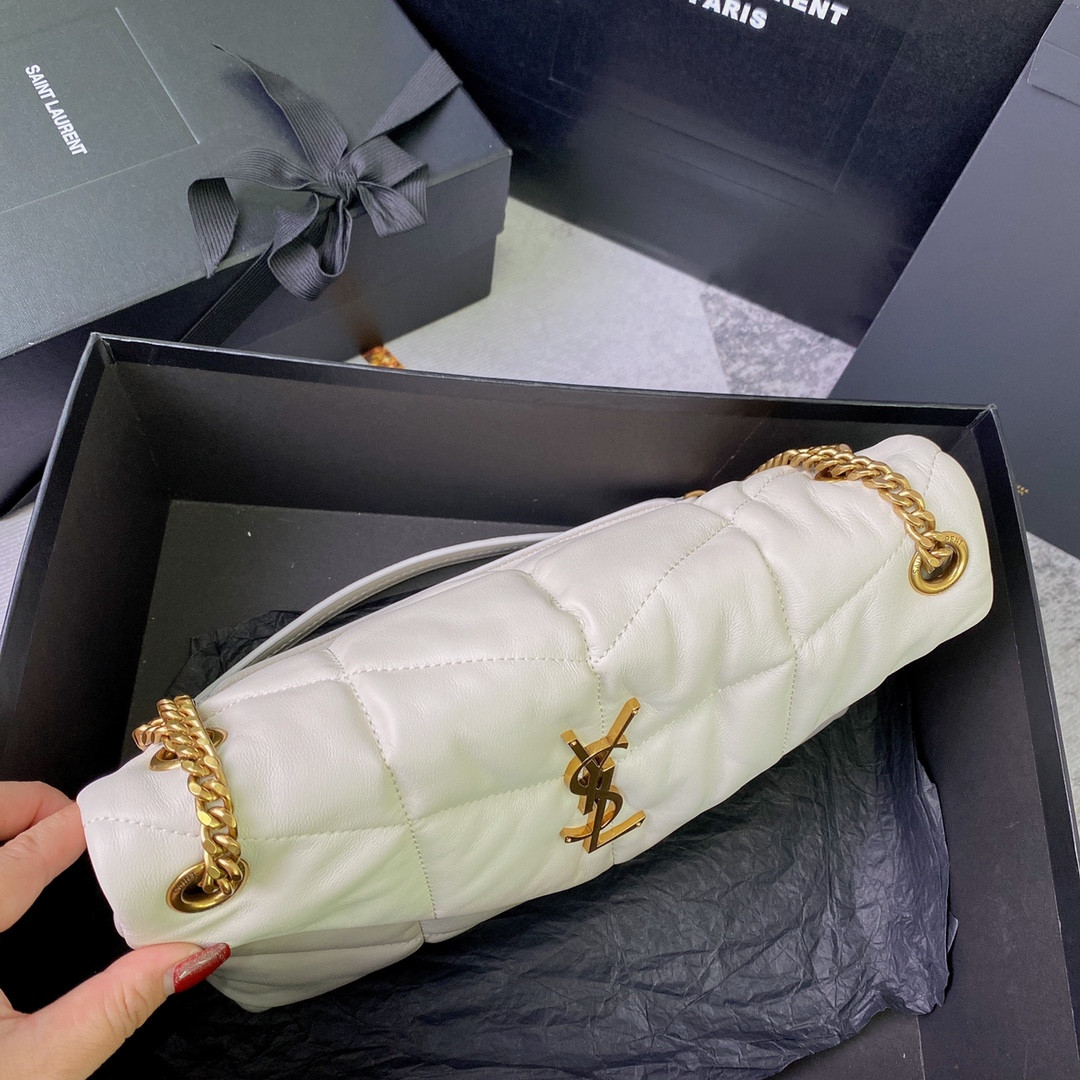 Y51 PUFFER SMALL IN NAPPA LEATHER WHITE 11.4 X 6.6 X 4.3 INCHES