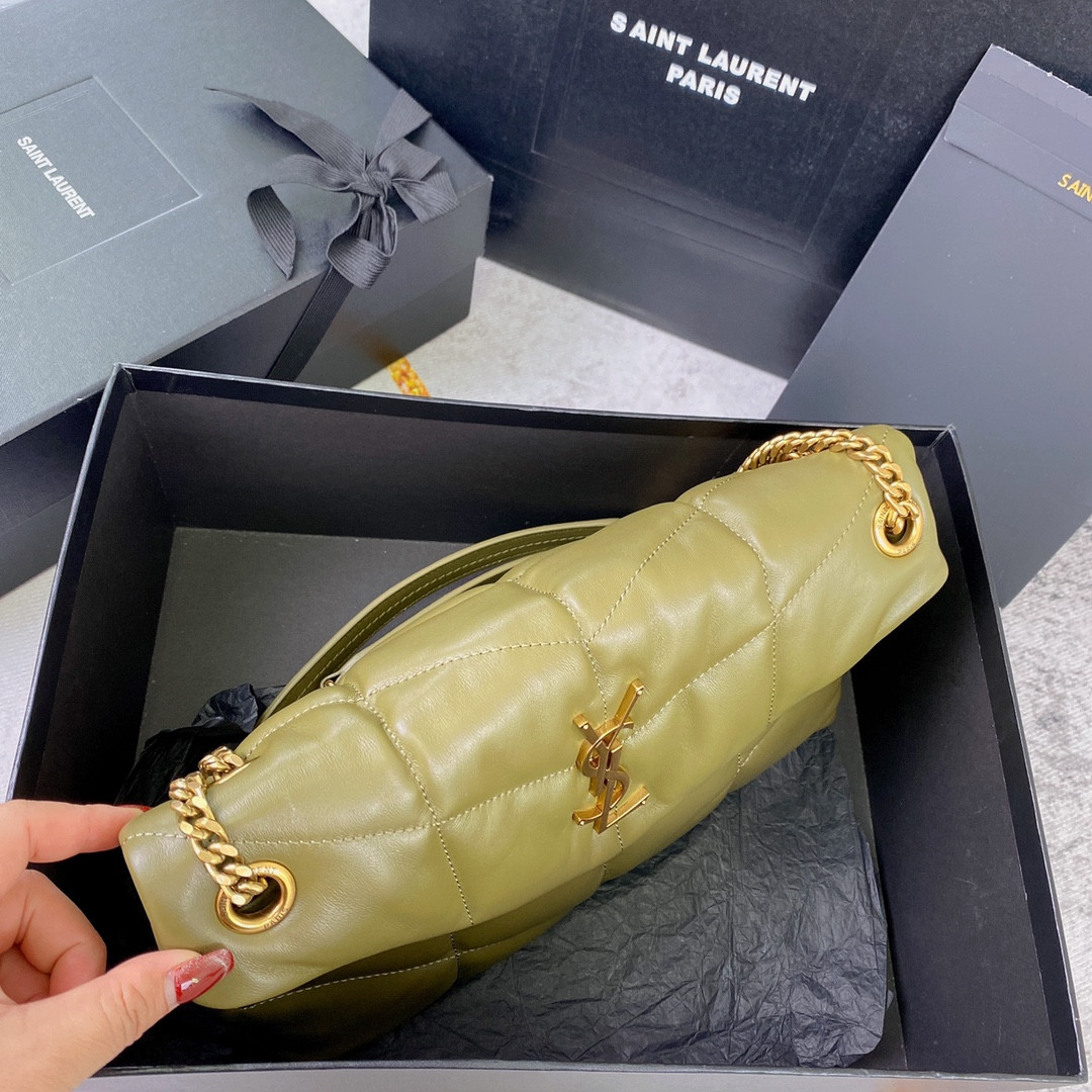 Y51 PUFFER SMALL IN NAPPA LEATHER DARK GREEN 11.4 X 6.6 X 4.3 INCHES