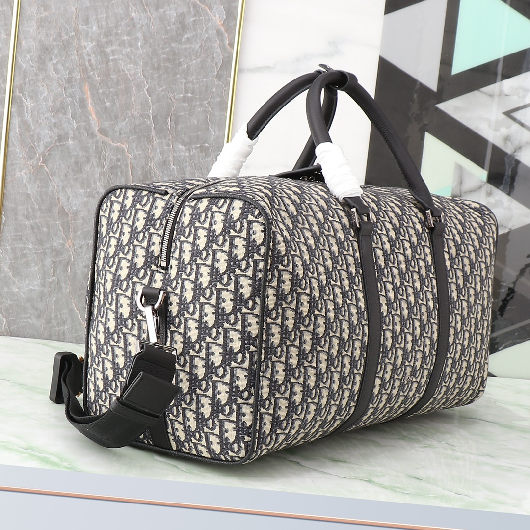 D10r Lingot Bag Beige and Black D10r Oblique Jacquard 50 x 25 x 21.5 cm