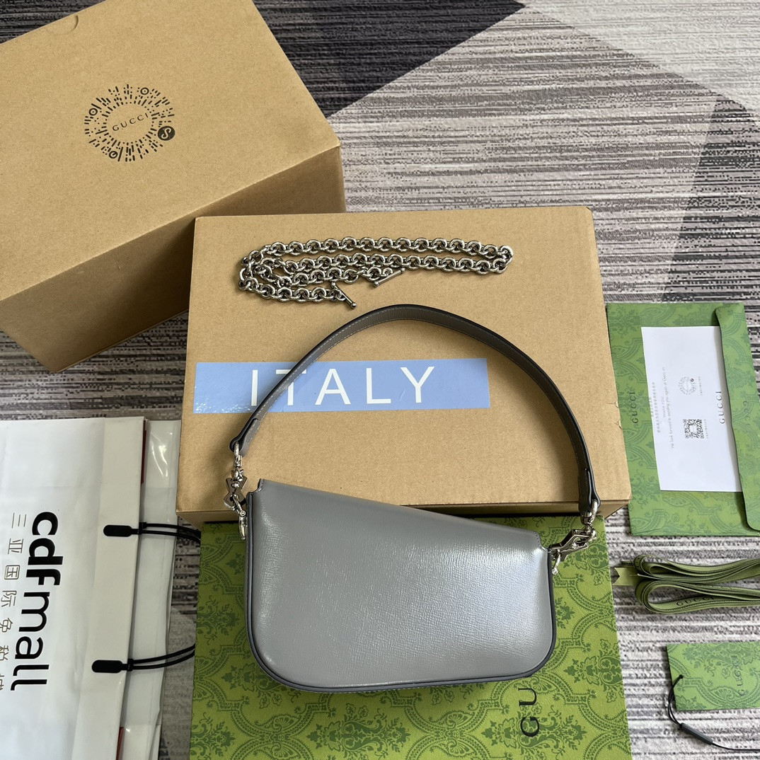 Gvc*1 HORSEBIT 1955 MINI SHOULDER BAG GRAY 7.7"W x 5-3.1"H x 2.4-1.2"D