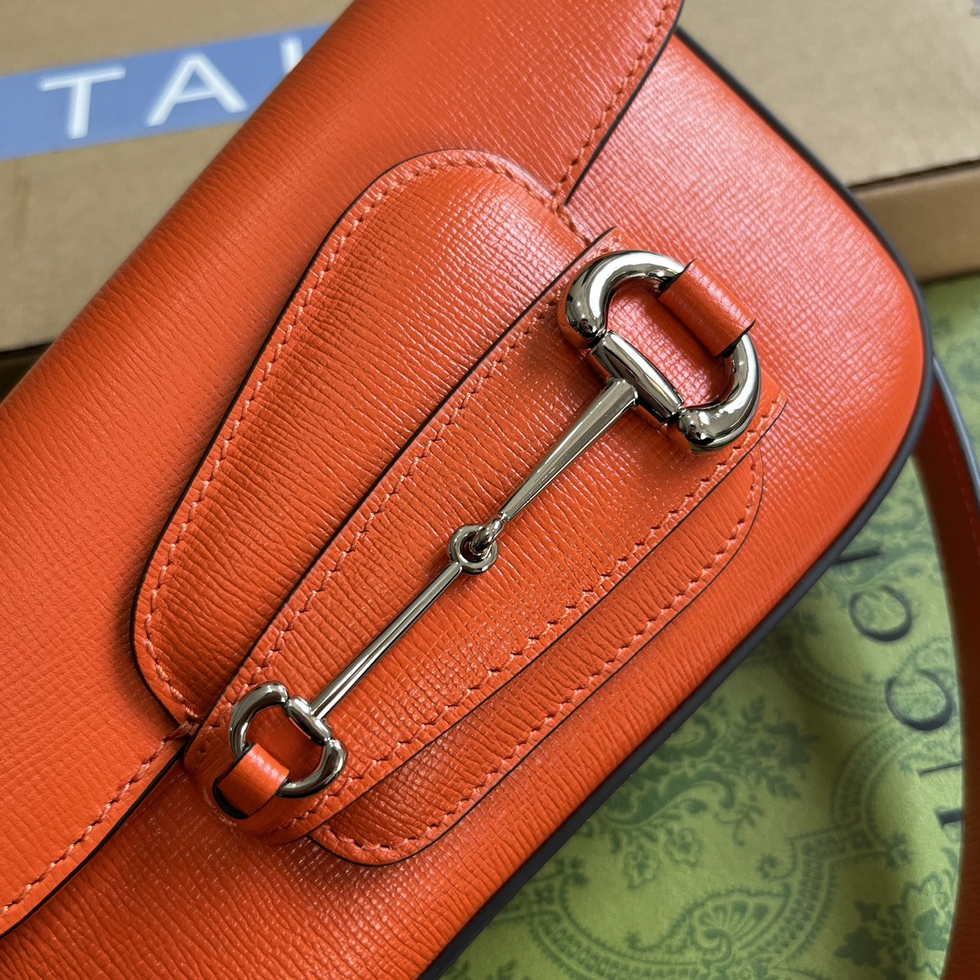 Gvc*1 HORSEBIT 1955 MINI SHOULDER BAG ORANGE 7.7"W x 5-3.1"H x 2.4-1.2"D