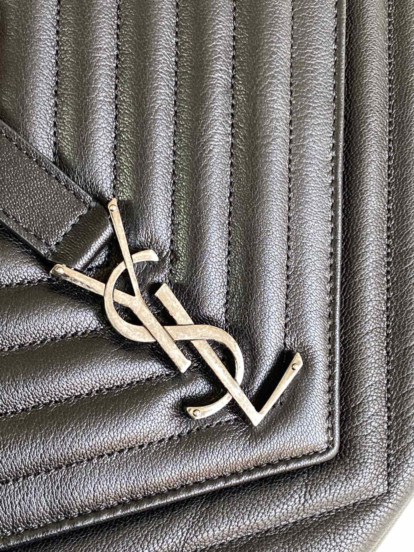 Y51 COLLEGE LARGE IN QUILTED LEATHER BLACK SILVER 32X21X8 CM