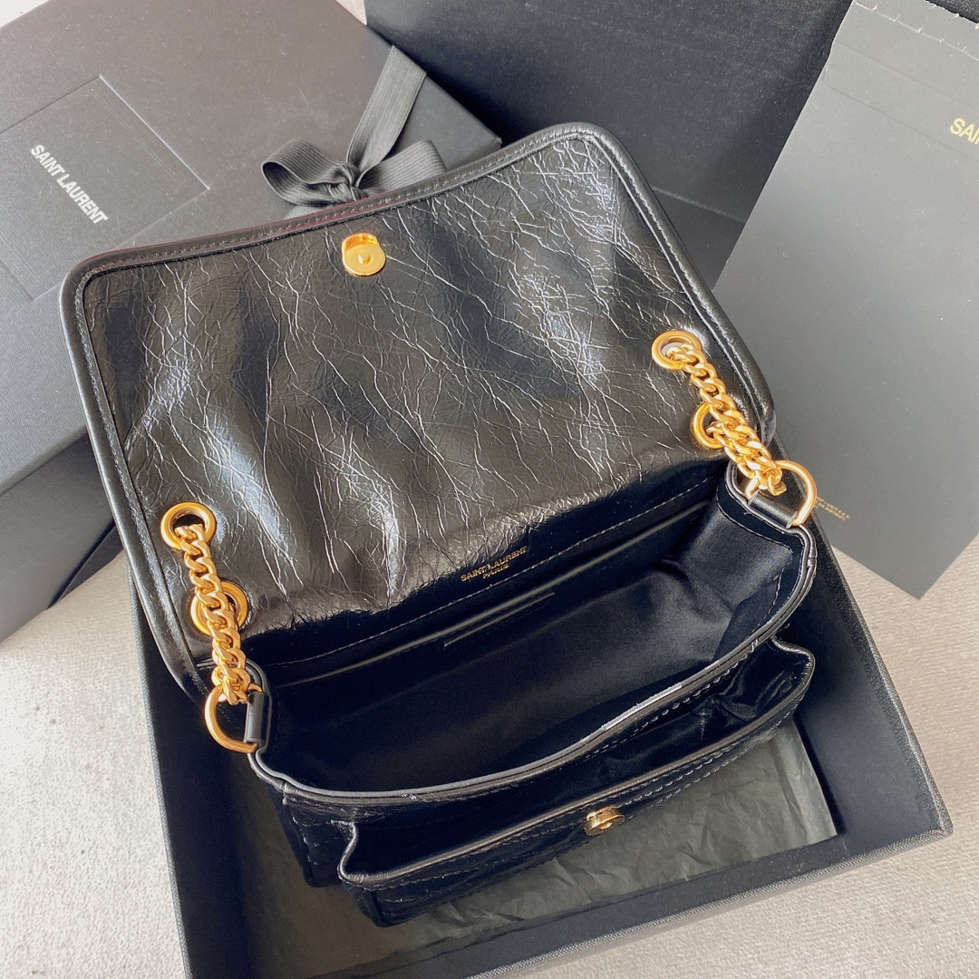 Y51 NIKI BABY IN VINTAGE LEATHER NOIR 8.2 X 6 X 2.9 INCHES