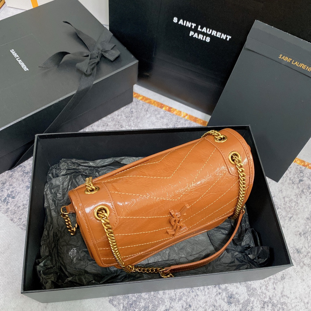 Y51 NIKI BABY IN VINTAGE LEATHER LIGHT CARAMEL 8.2 X 6 X 2.9 INCHES