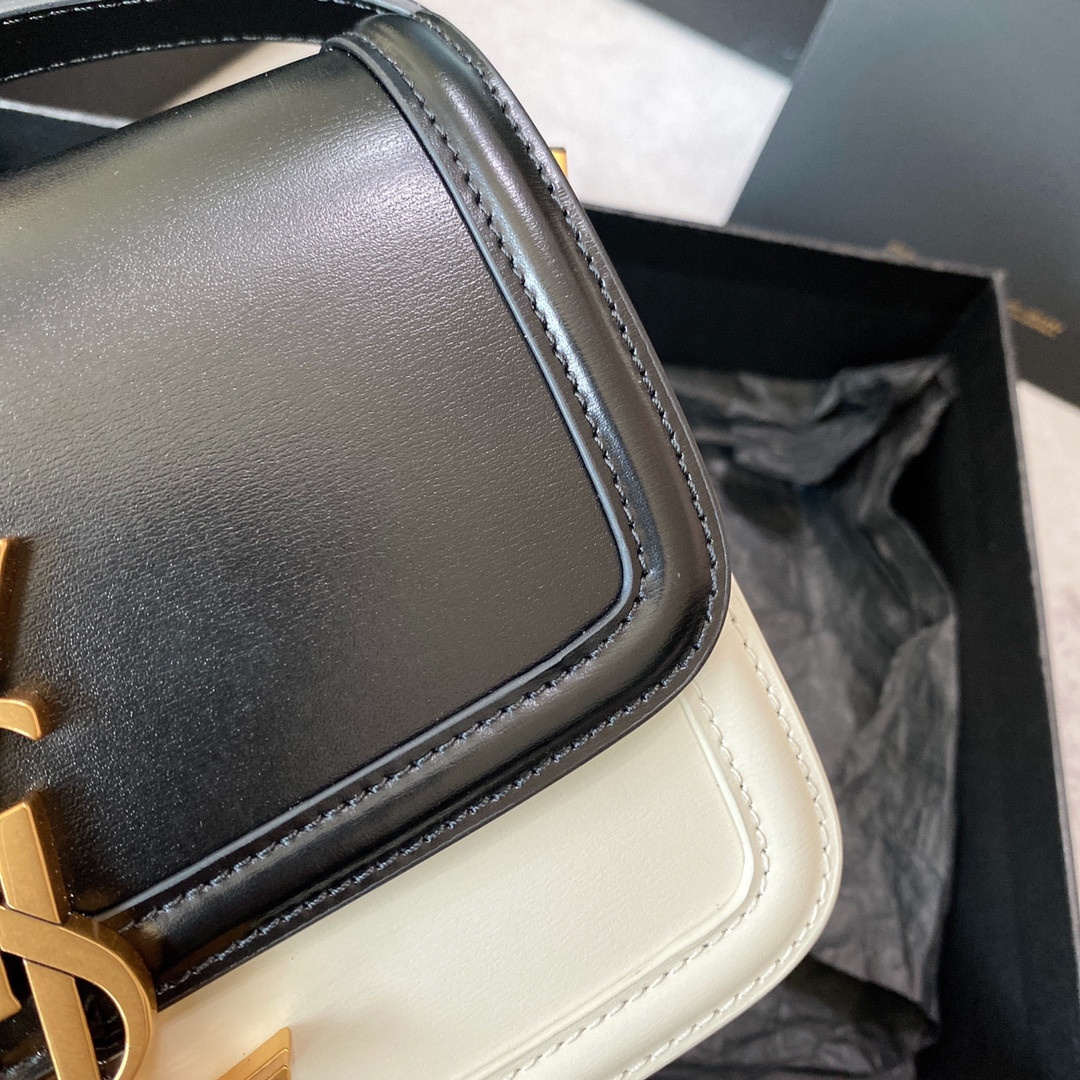 Y51 SOLFERINO SMALL SATCHEL IN BOX Sa1nt Lau*nt BLACK 7.4 X 5.1 X 1.9 INCHES