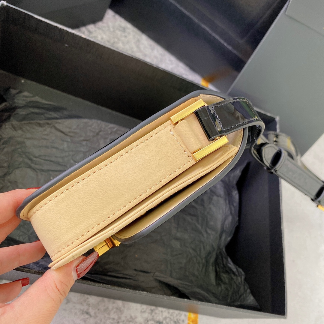 Y51 SOLFERINO SMALL SATCHEL IN BOX Sa1nt Lau*nt 7.4 X 5.1 X 1.9 INCHES