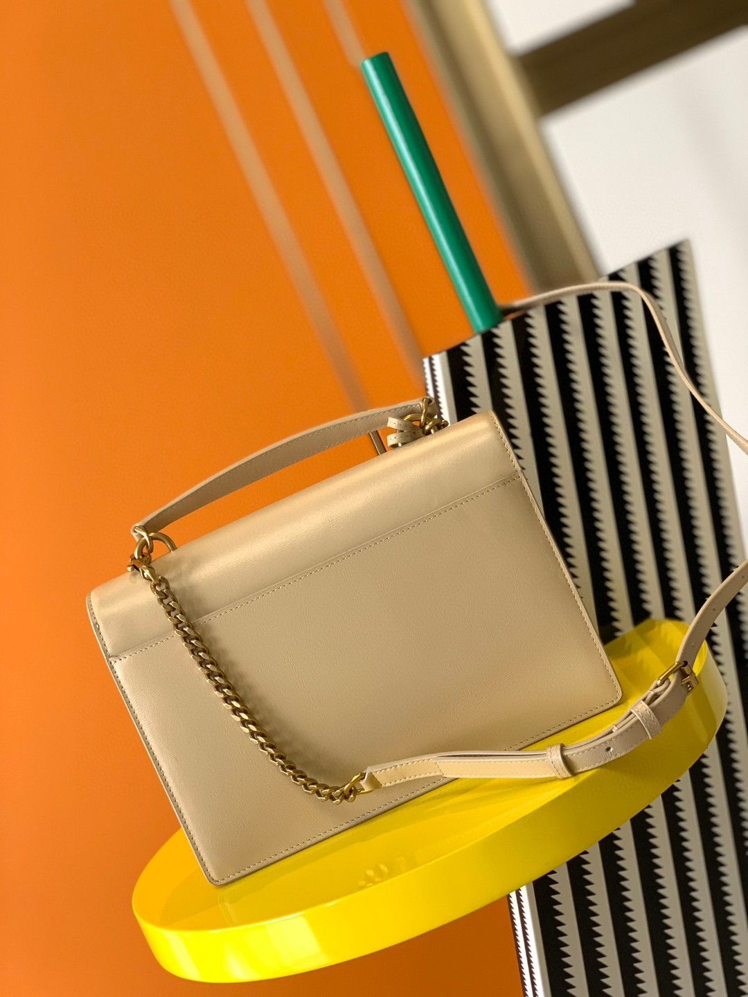 Y51 SUNSET LARGE IN SMOOTH LEATHER BEIGE 22x8x16cm