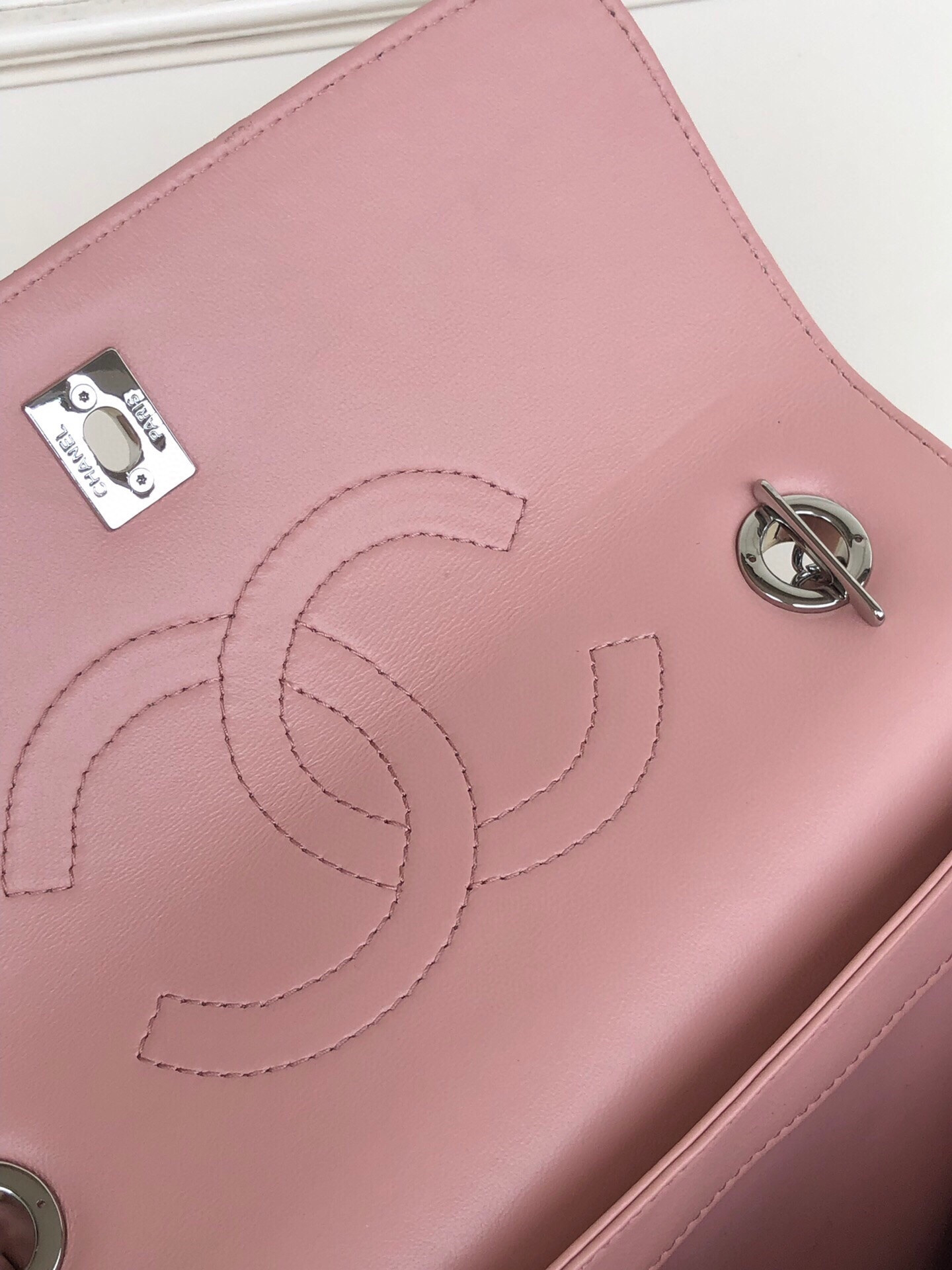 Ch**el FLAP BAG WITH TOP HANDLE 6.6 × 9.8 × 4.7 in