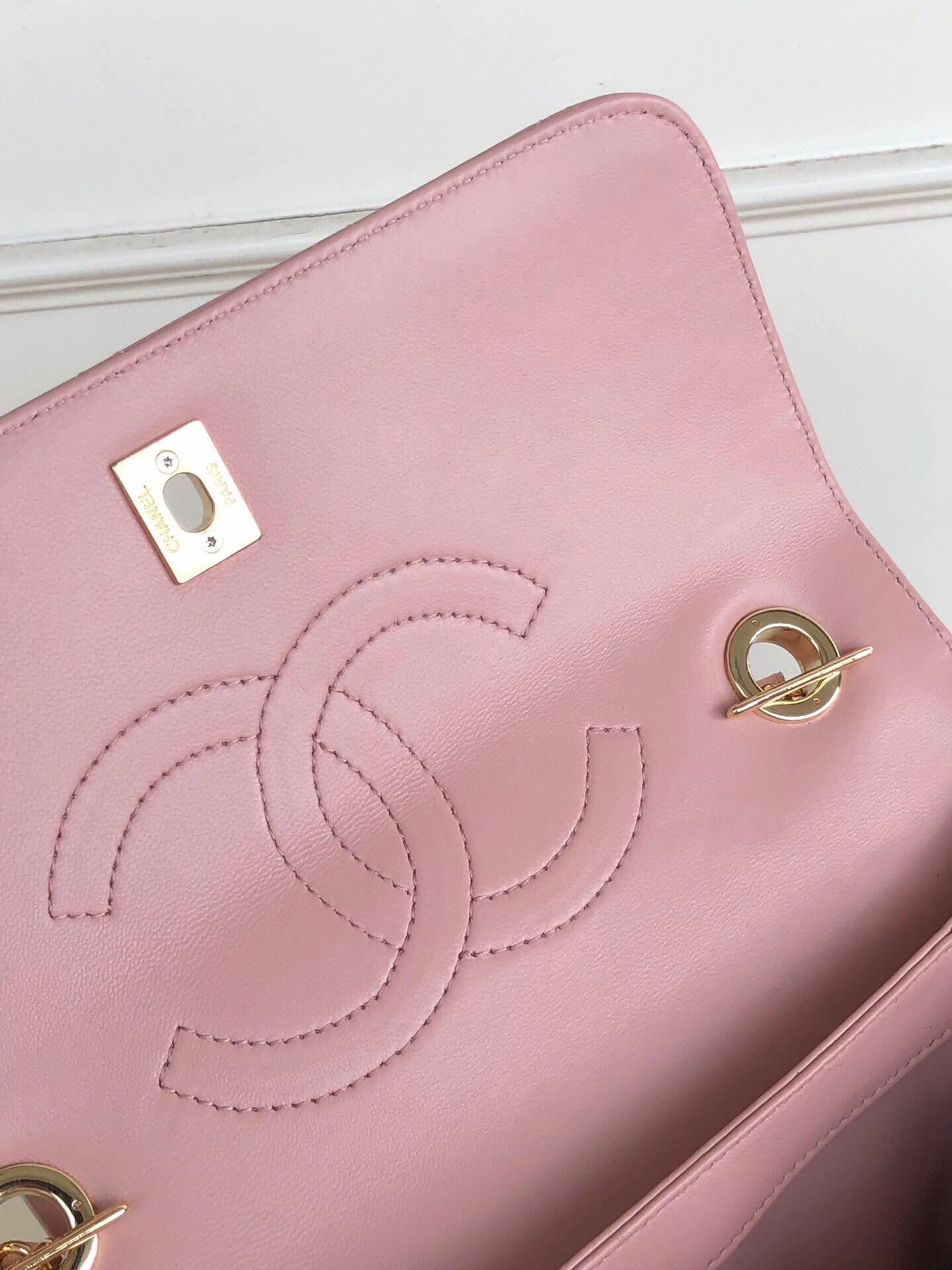 Ch**el FLAP BAG WITH TOP HANDLE 6.6 × 9.8 × 4.7 in