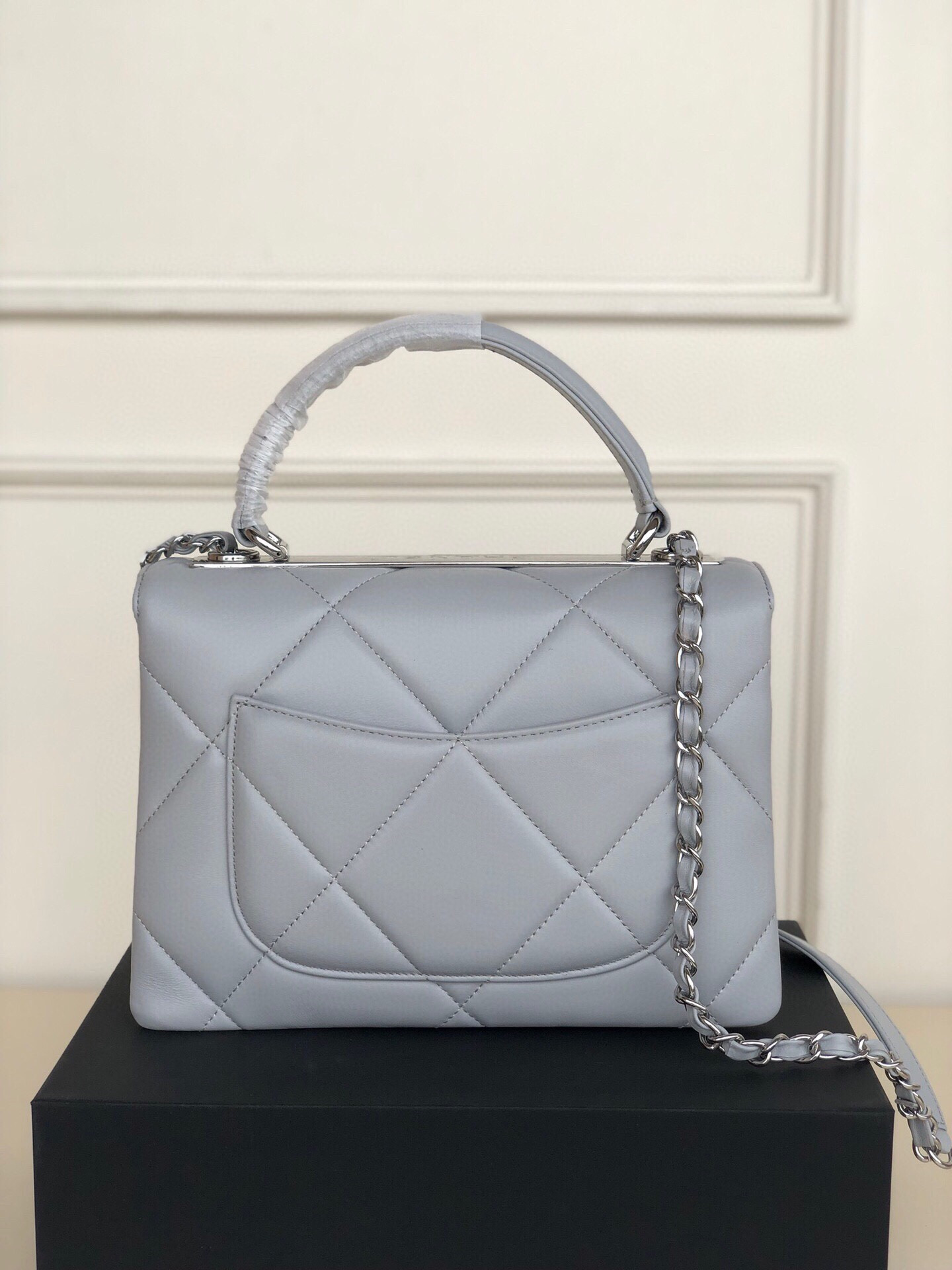 Ch**el FLAP BAG WITH TOP HANDLE 6.6 × 9.8 × 4.7 in