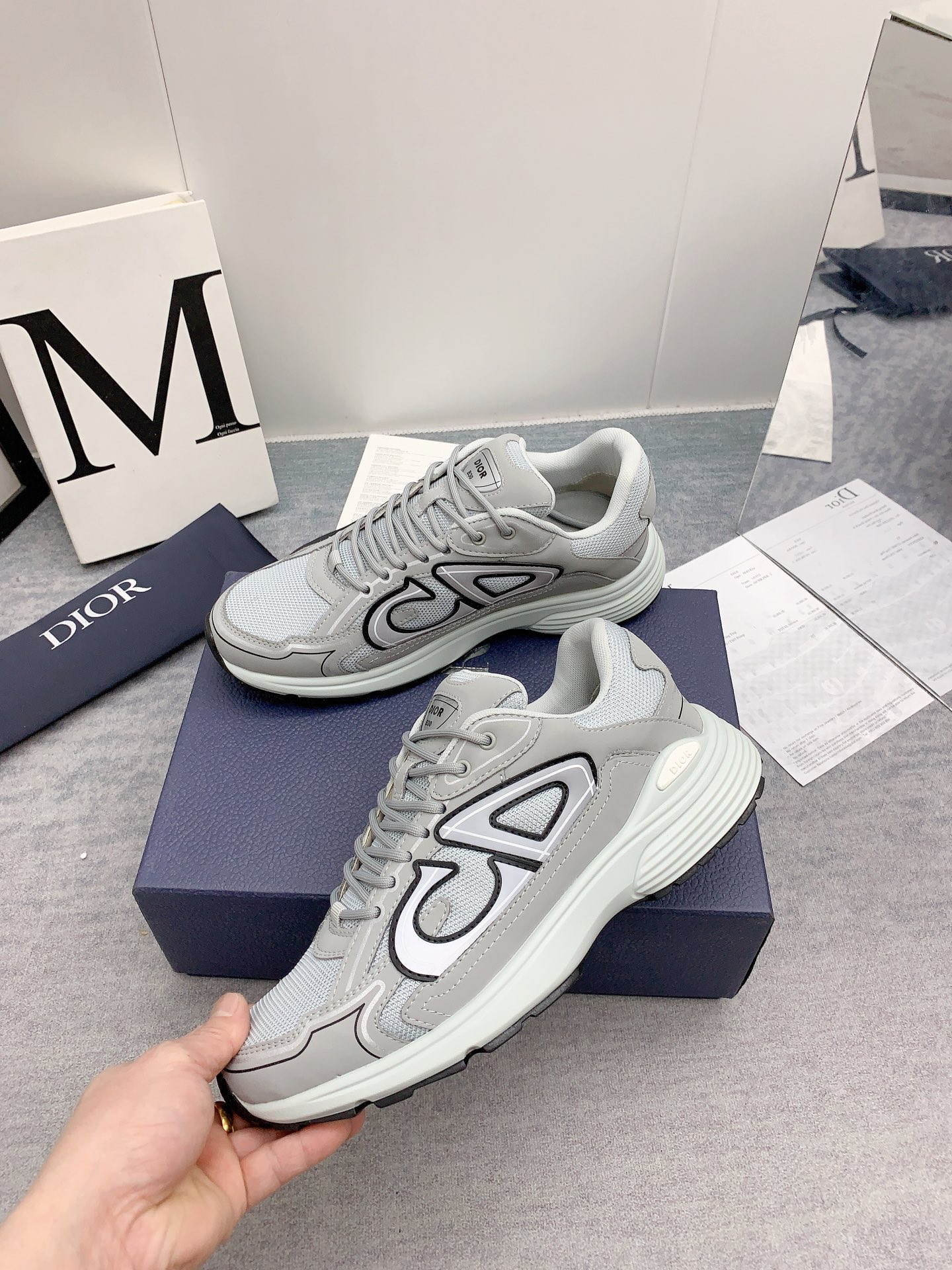 D10r B30 Sneaker Gray Mesh and Technical Fabric