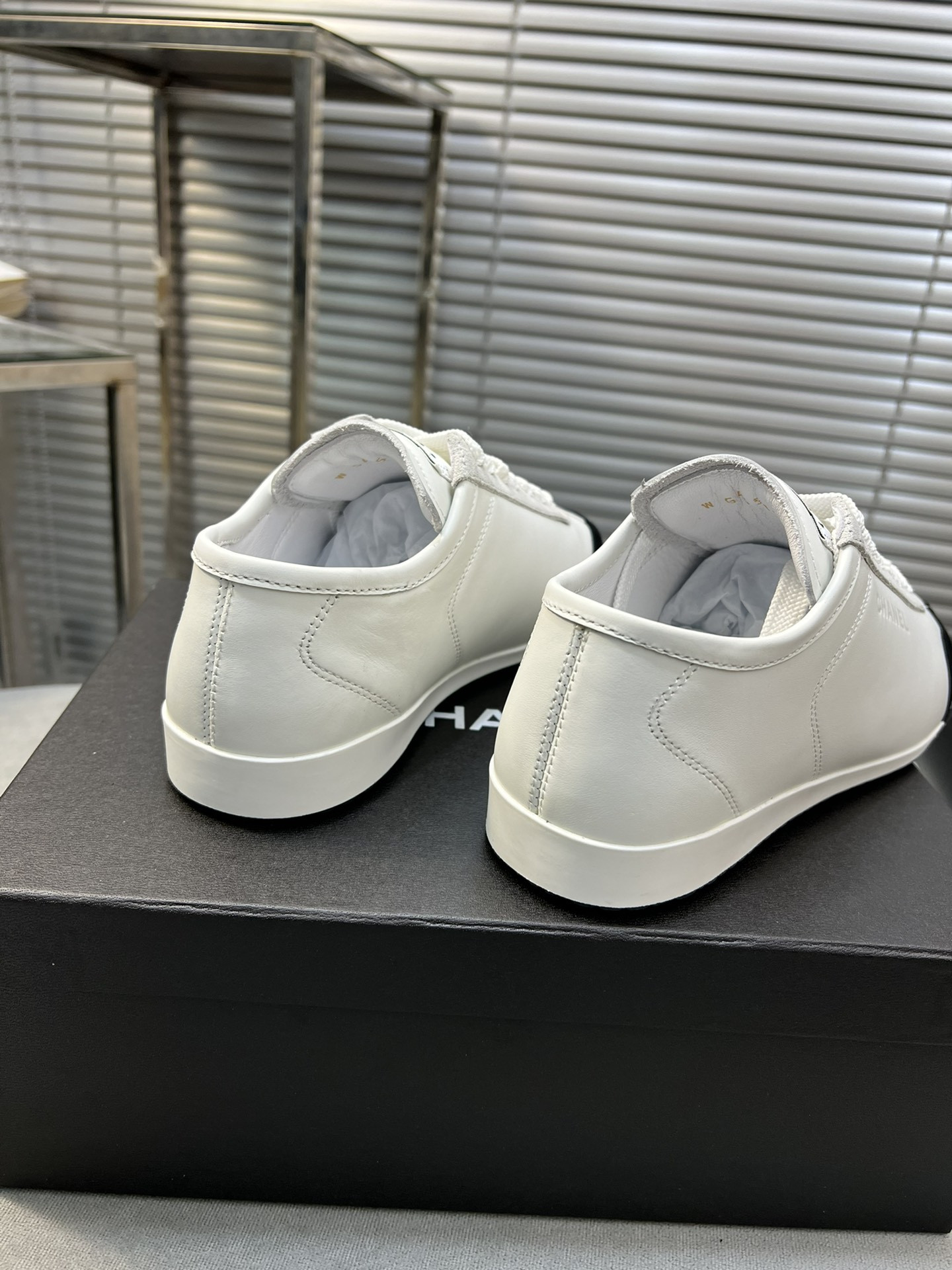 UA Ch**el SNEAKERS Calfskin & Suede Calfskin White & Black
