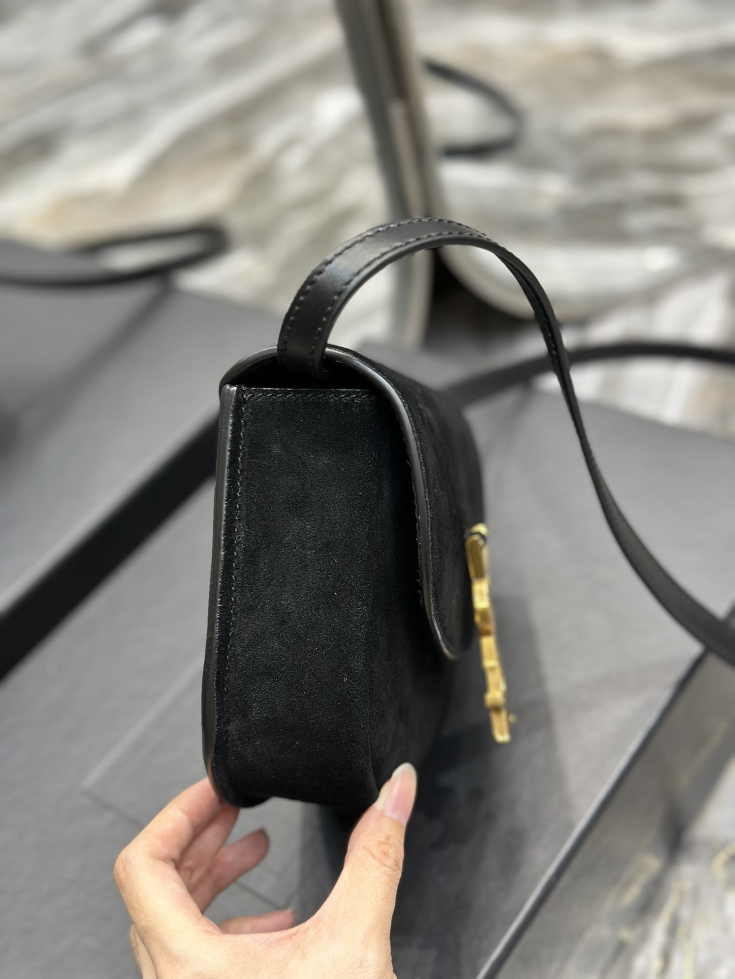 Y51 KAIA SMALL SATCHEL IN SMOOTH LEATHER 7.2 X 6.1 X 2.1 INCHES