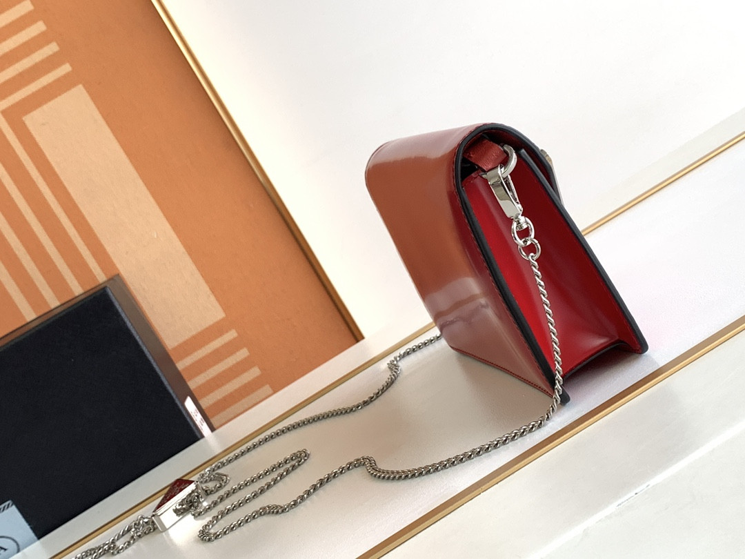 Pra*a Brushed Leather Shoulder Bag 17x 9.5x3.5cm