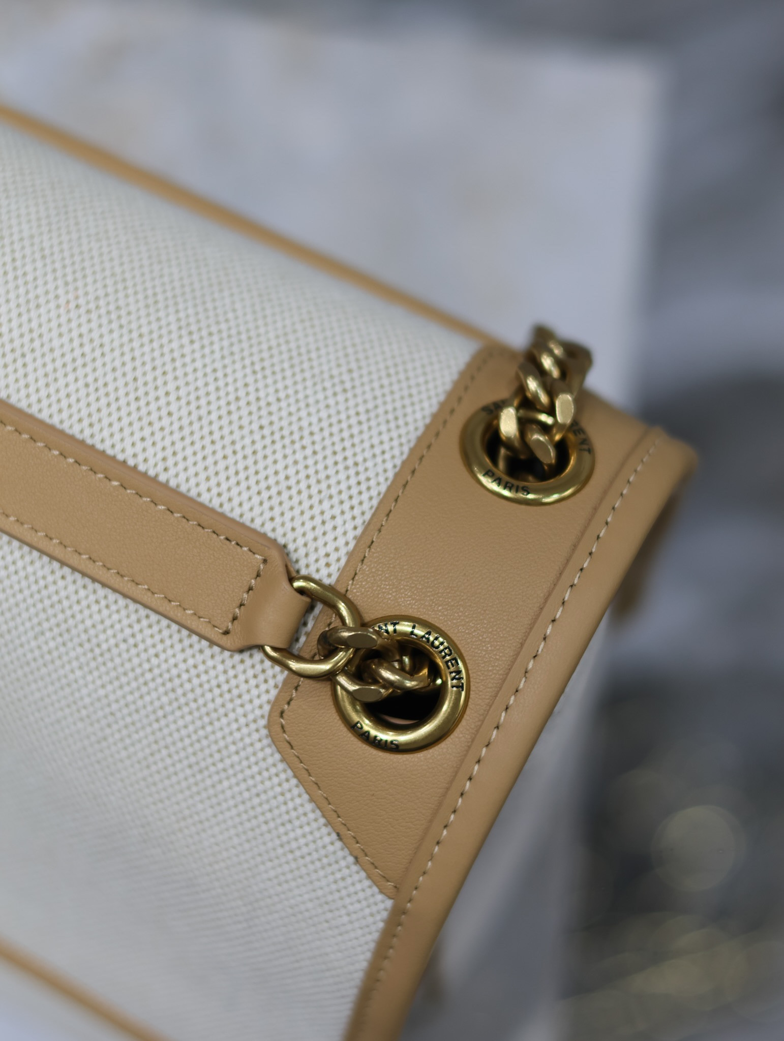 Y51 NIKI MEDIUM IN Calfskin Cotton and Linen 28x20x8.5cm
