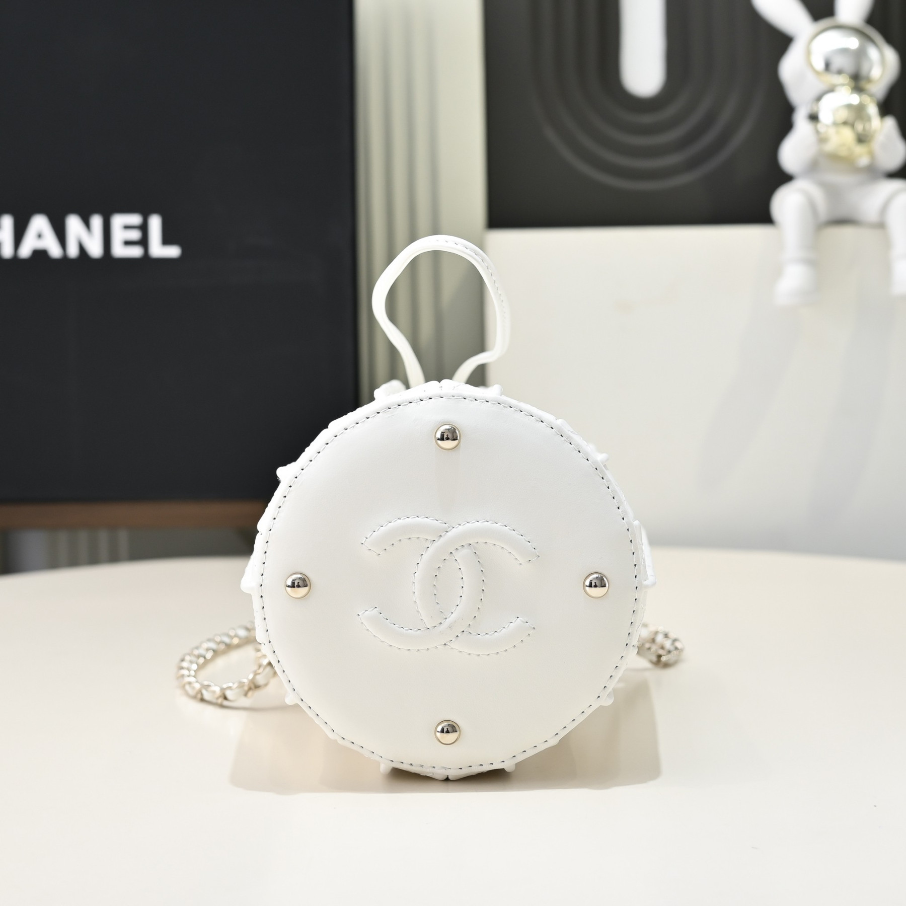 Ch**el Mini Bucket Bag AS5486 15.2x14x14cm