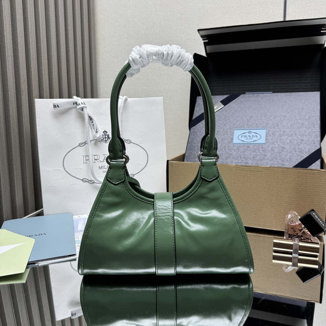 Pra*a Small Leather Tote Bag 18x26x12cm