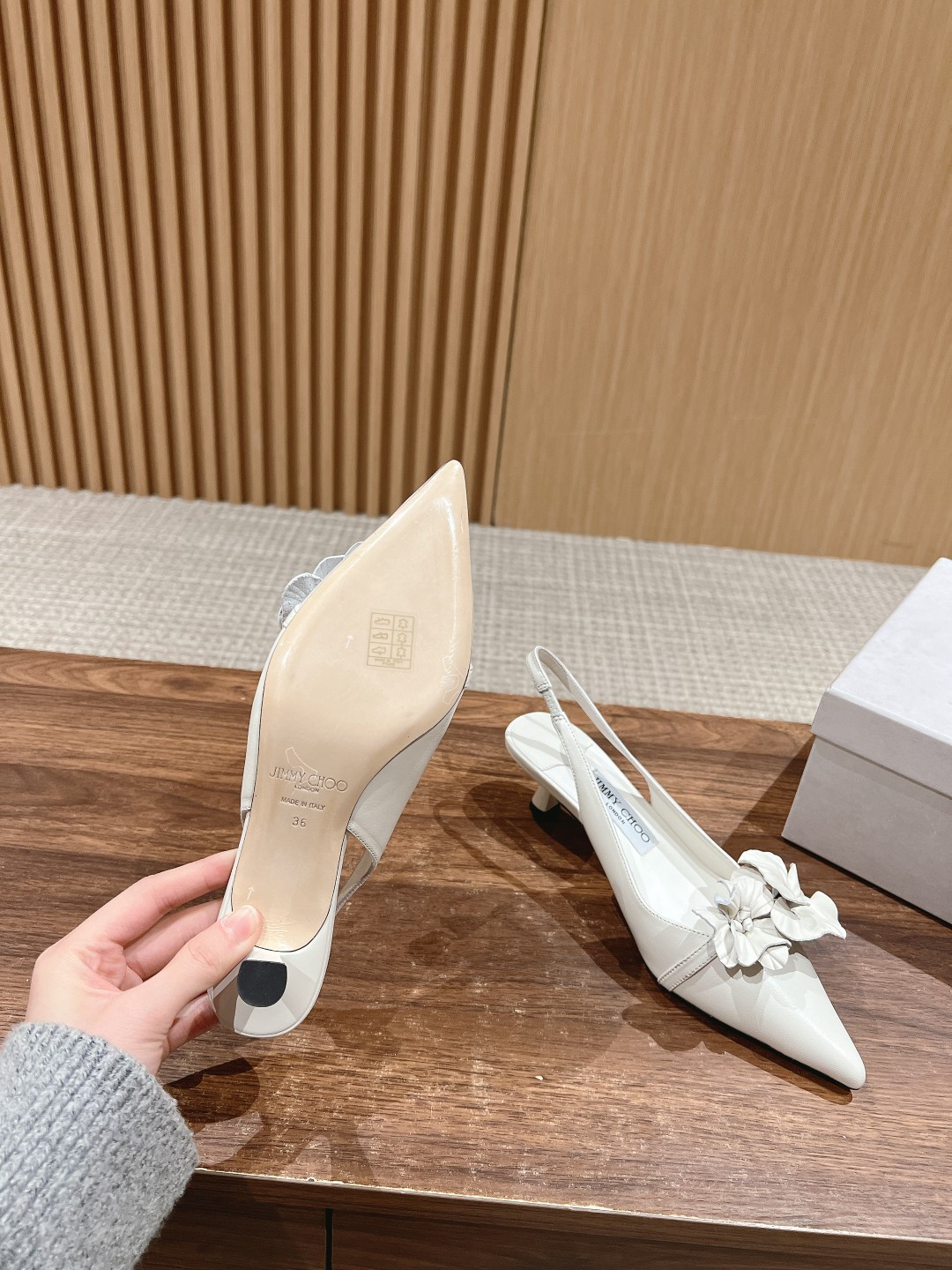 UA J1m*y Ch00 ROSALIA FLOWERS Slingbacks 4.5cm
