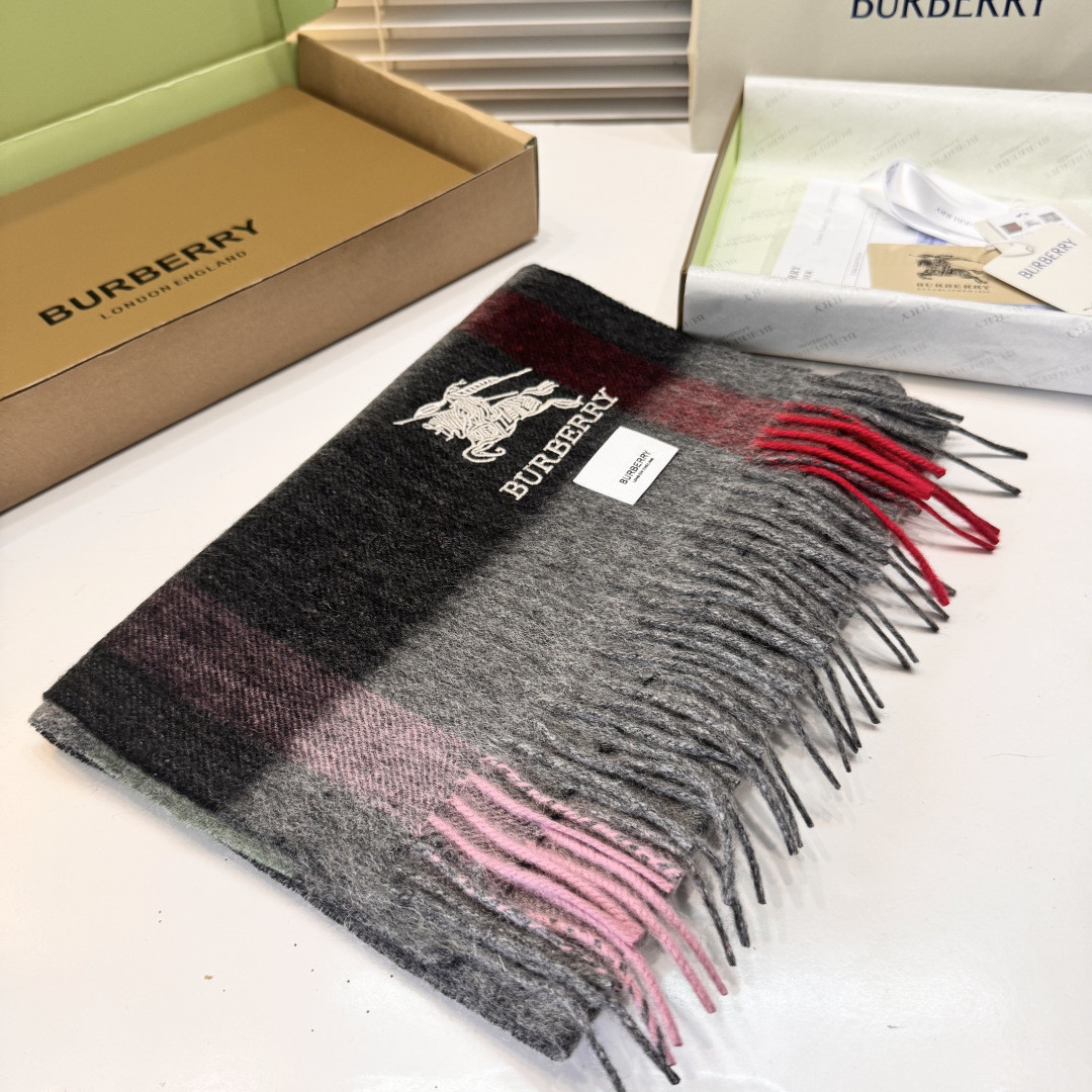 Bv*b*rry scarf 30x180cm 100% cashmere