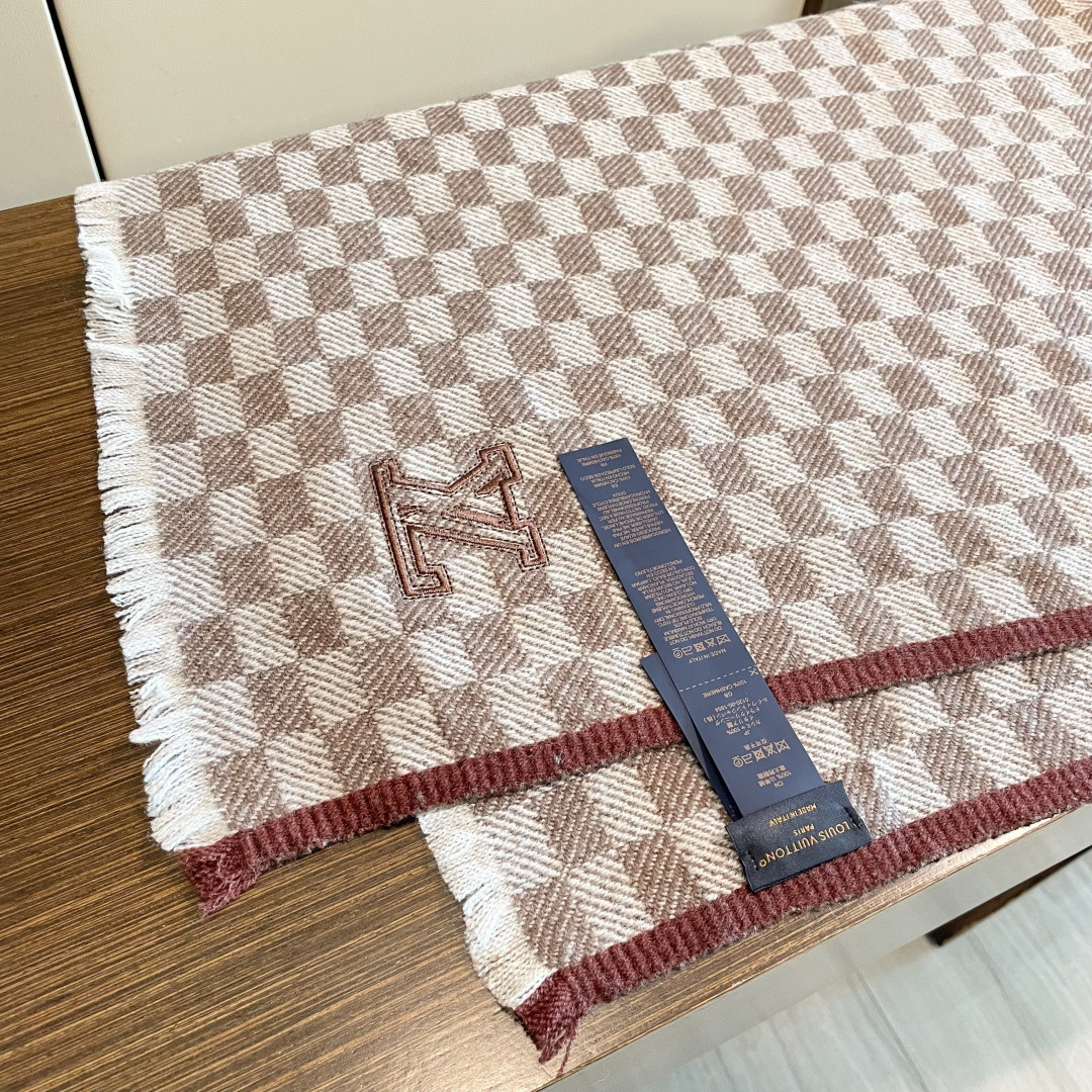 L0vis Vvtt0n Checkered scarf 35x200cm 100% cashmere
