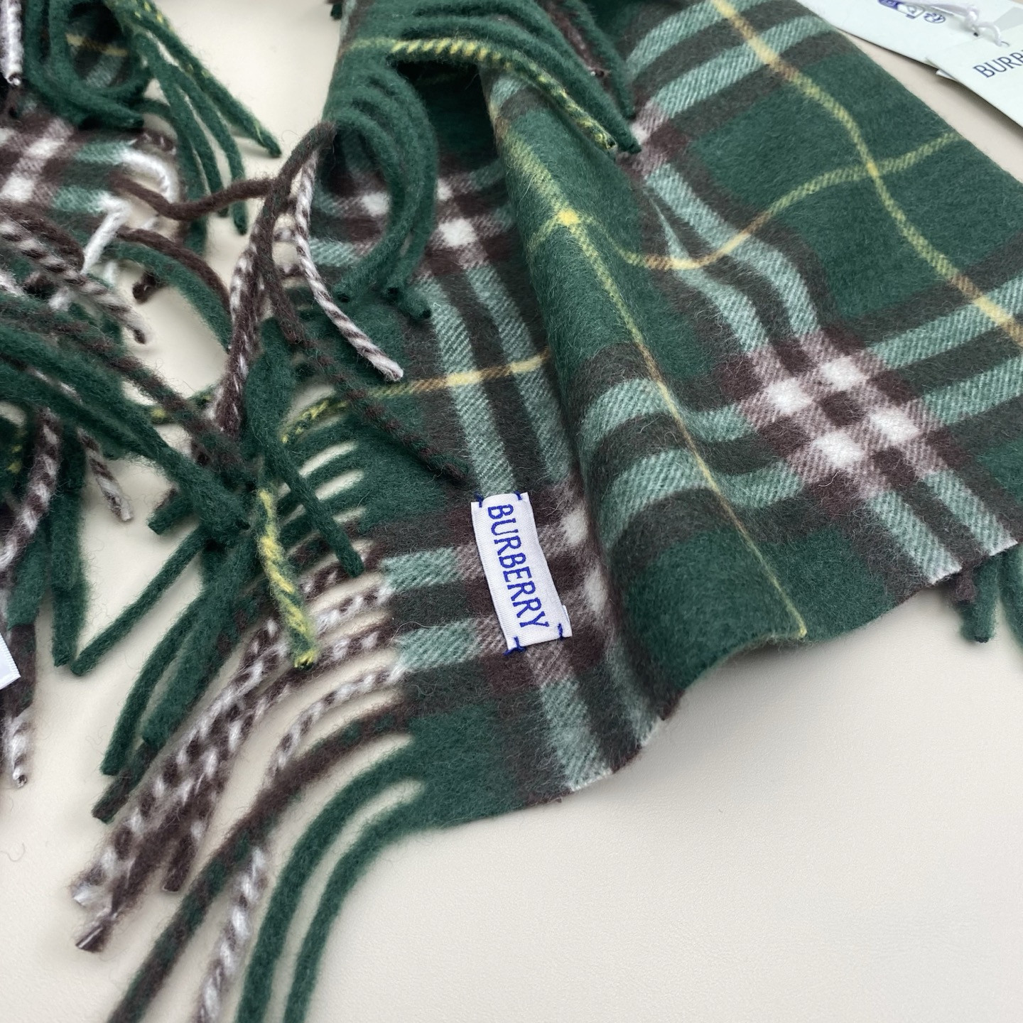 Bv*b*rry Check Cashmere Happy scarf 30x155cm