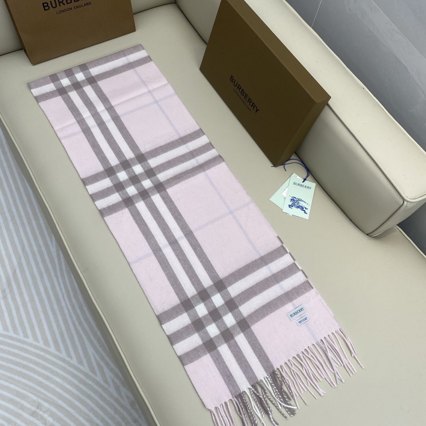 Bv*b*rry scarf 30x168cm 100% cashmere