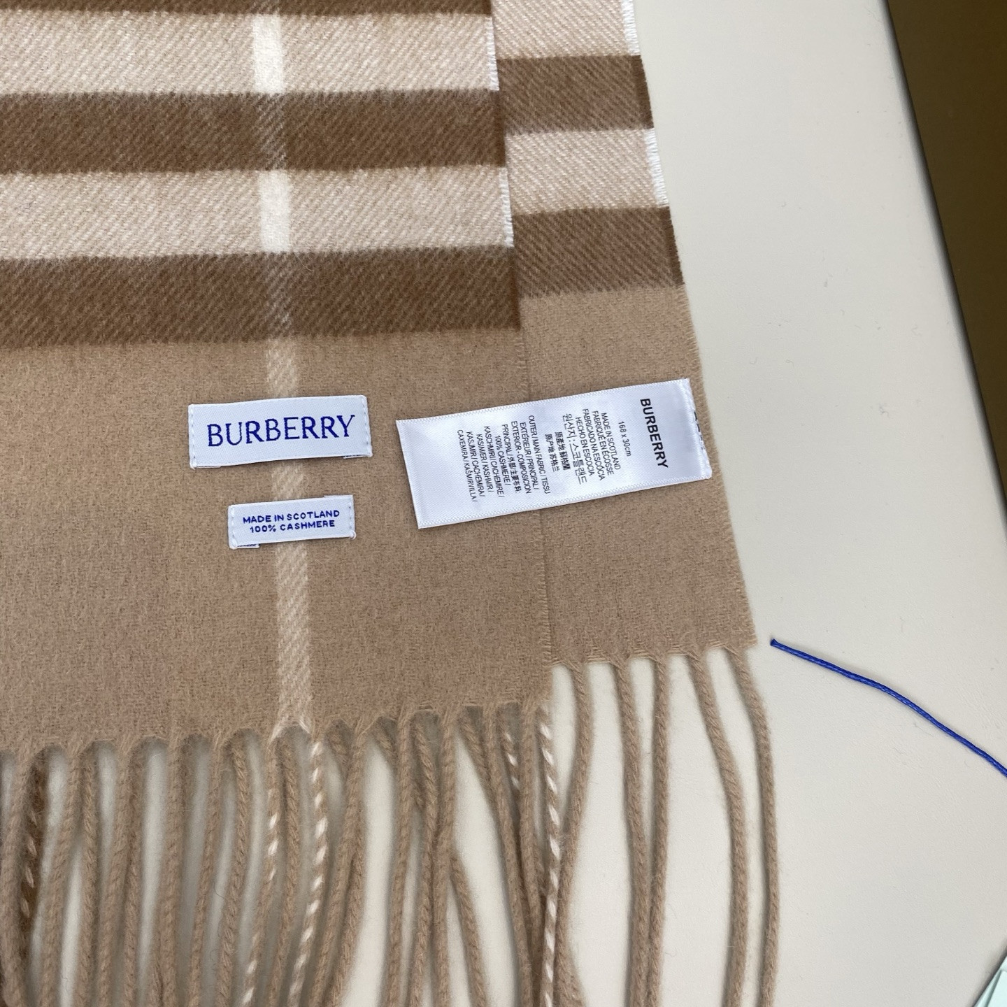 Bv*b*rry scarf 30x168cm 100% cashmere