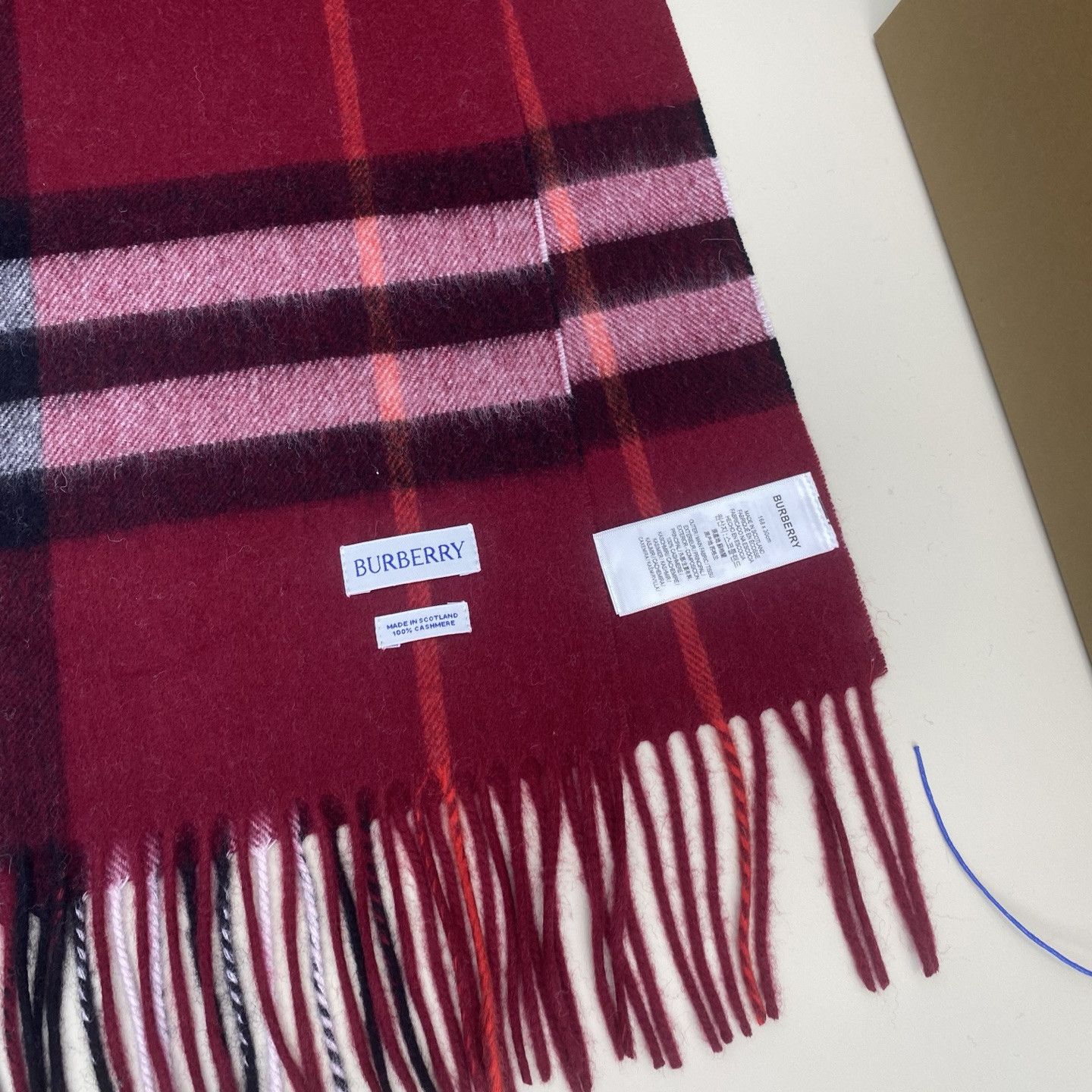 Bv*b*rry scarf 30x168cm 100% cashmere
