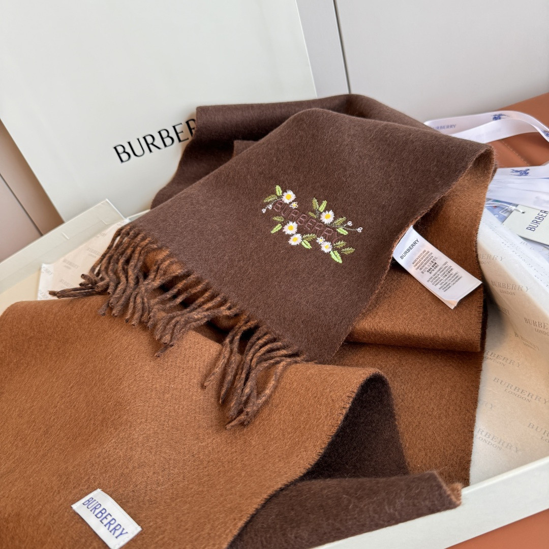 Bv*b*rry Double-sided scarf 30x200cm 100% cashmere