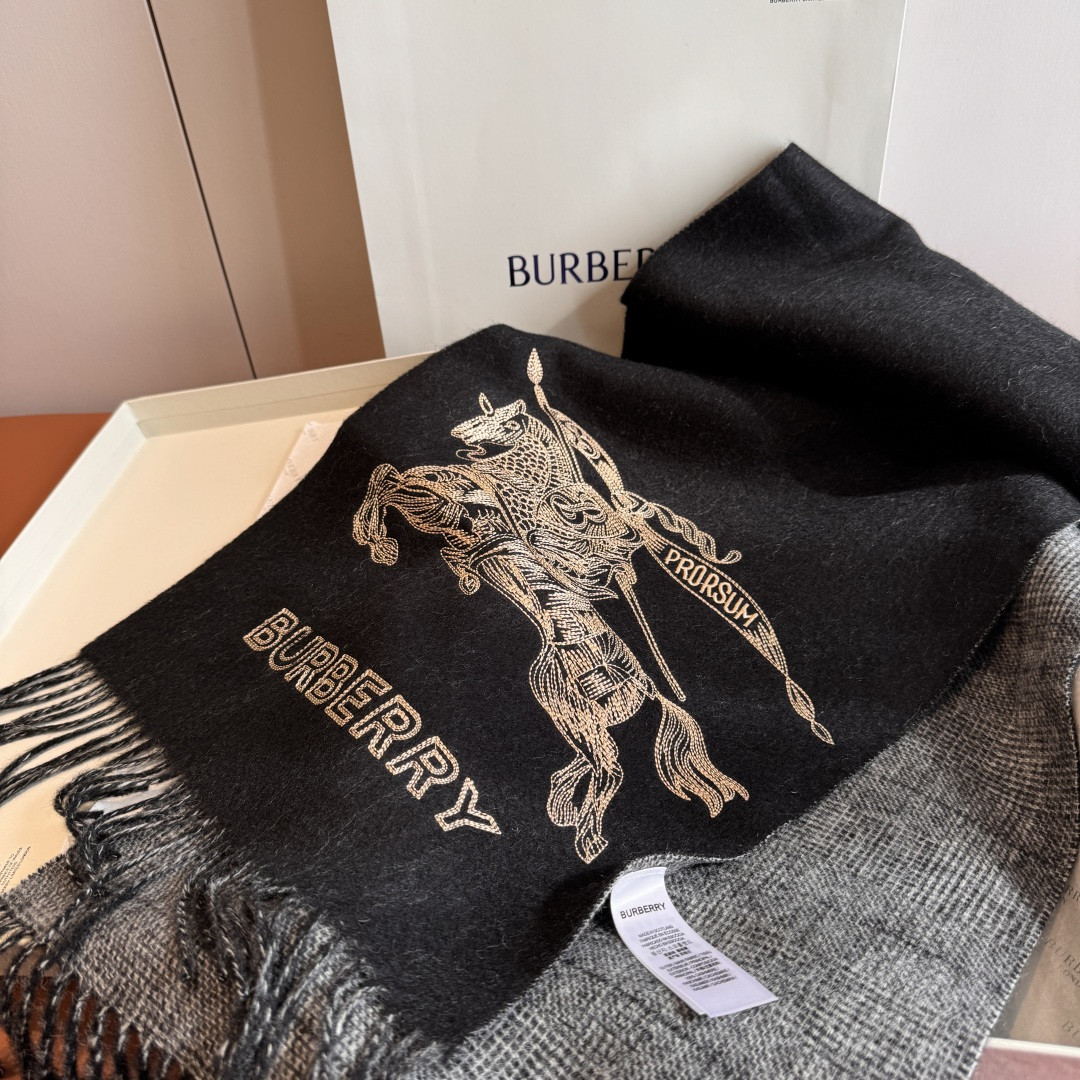 Bv*b*rry Reversible EKD Cashmere scarf 30x200cm 100% lambswool