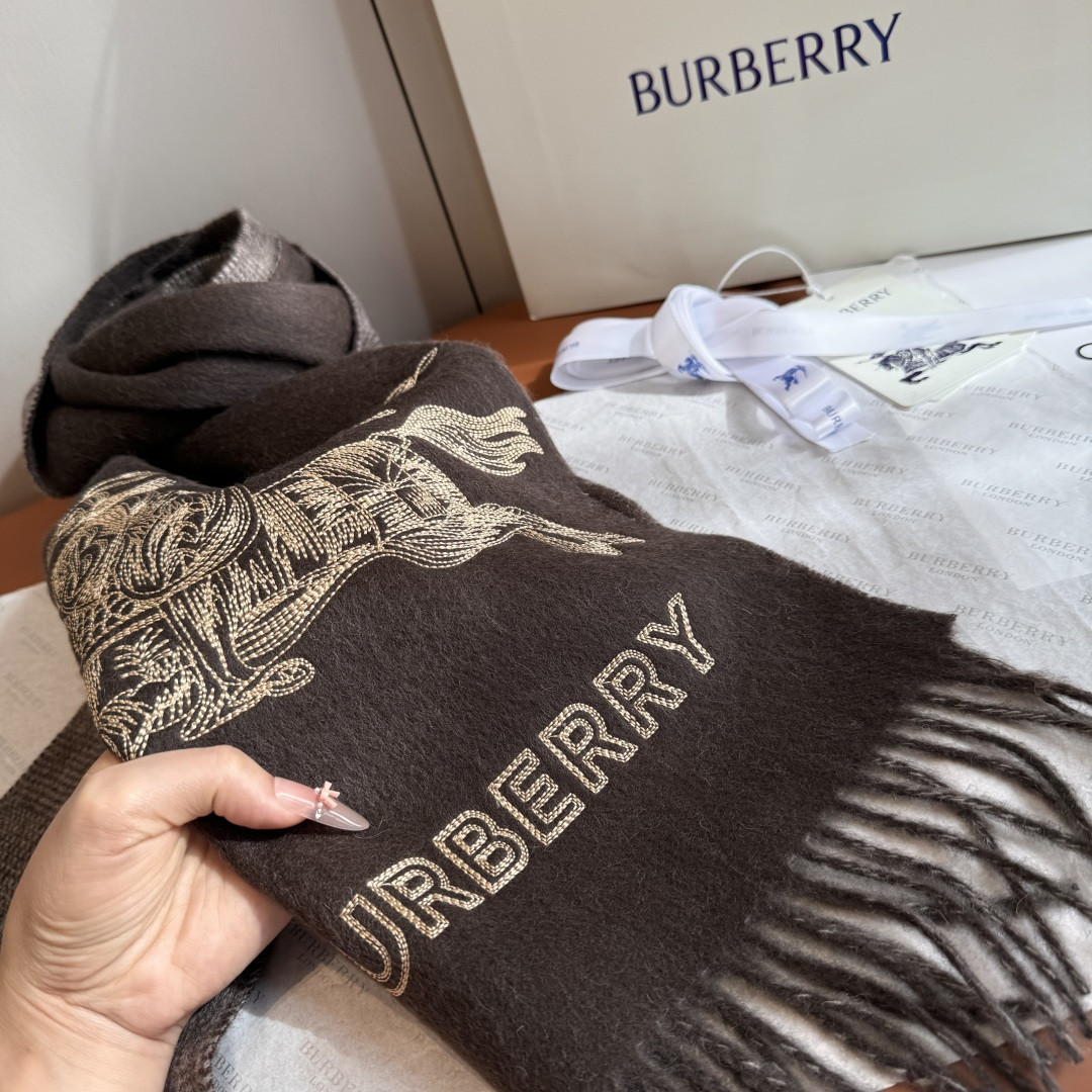 Bv*b*rry Reversible EKD Cashmere scarf 30x200cm 100% lambswool