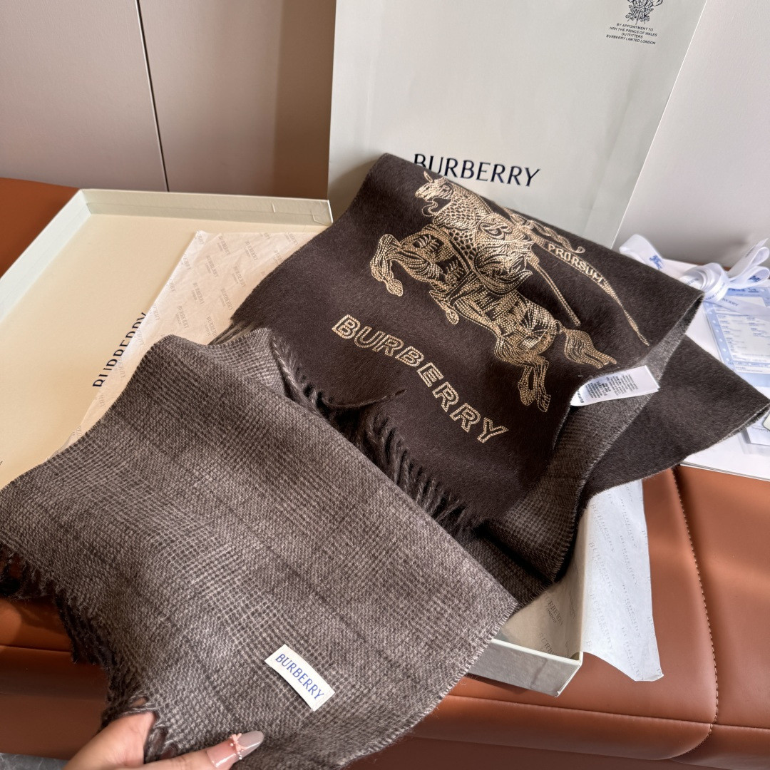 Bv*b*rry Reversible EKD Cashmere scarf 30x200cm 100% lambswool