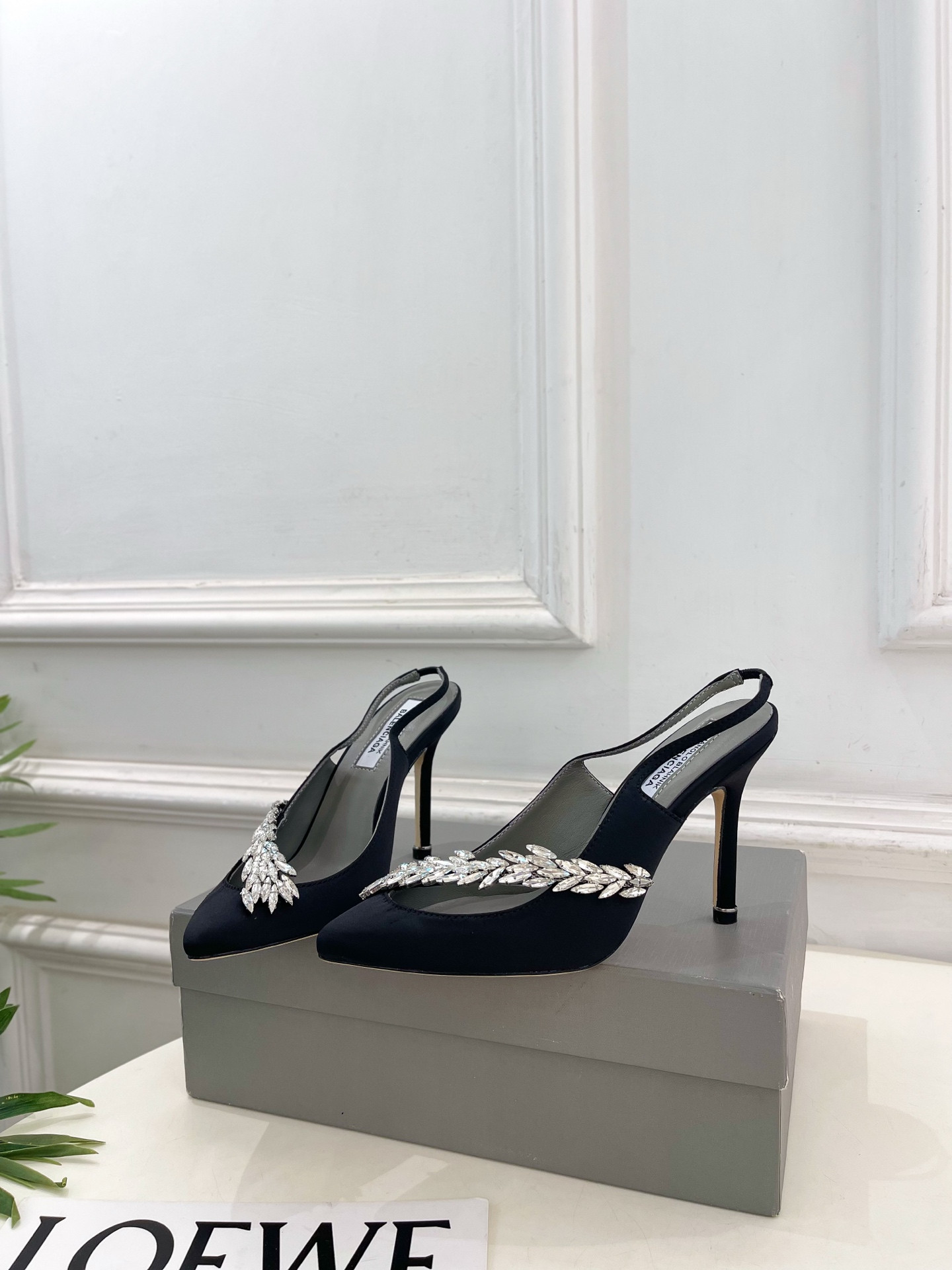 UA Ba1en*iaga x Man010 B1ahn*k Slingbacks 10cm Heel