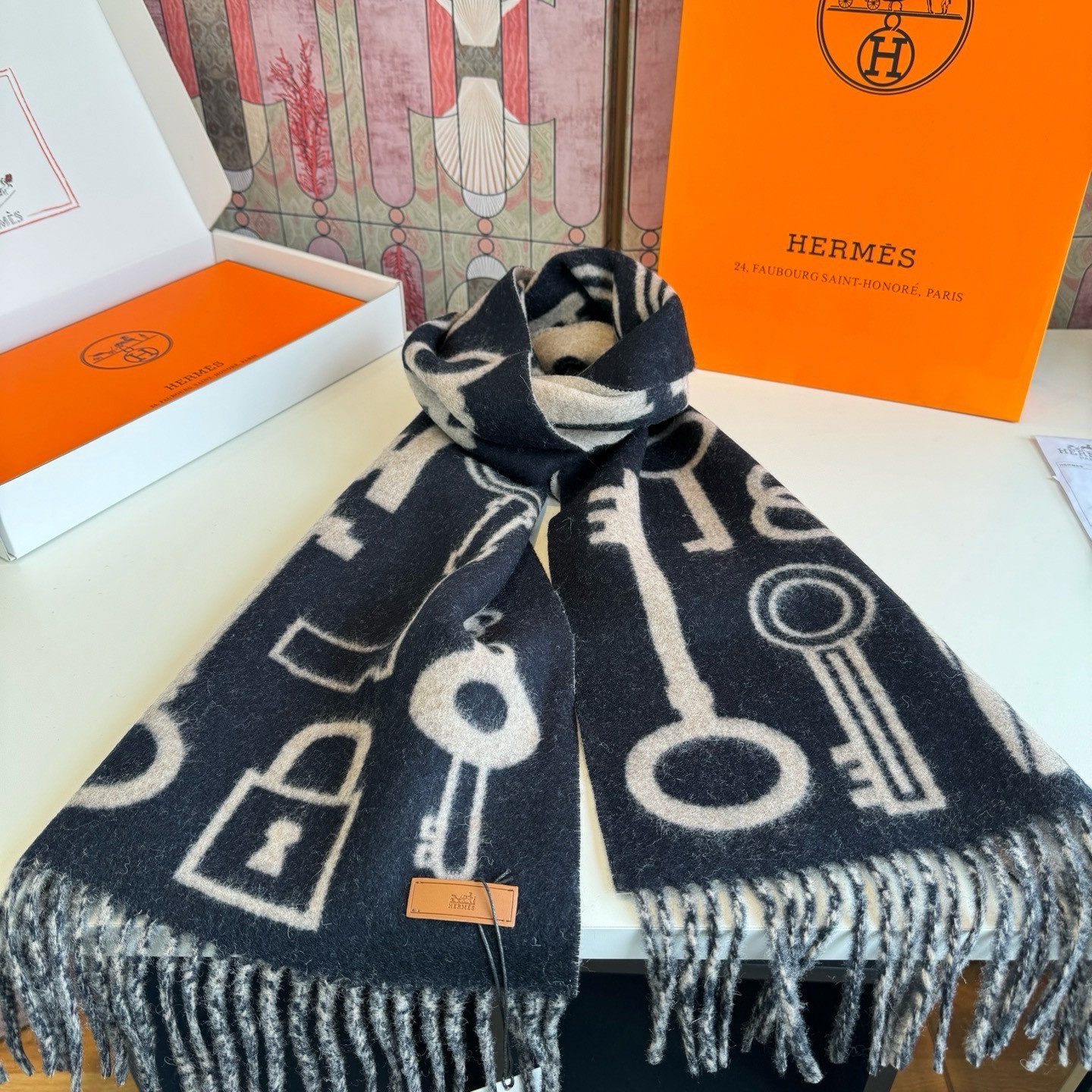 H**me5 scarf 30x180cm 100% Cashmere