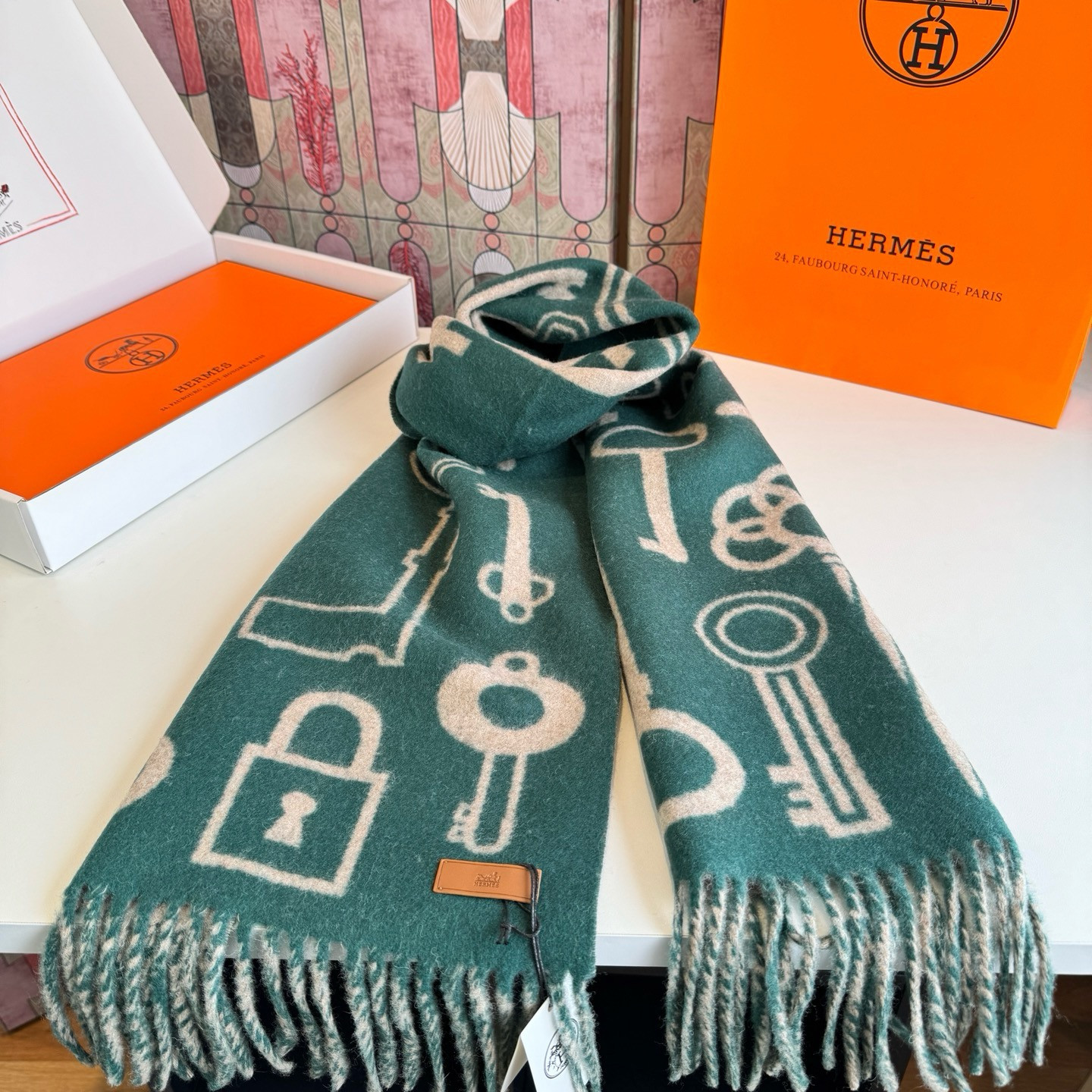 H**me5 scarf 30x180cm 100% Cashmere