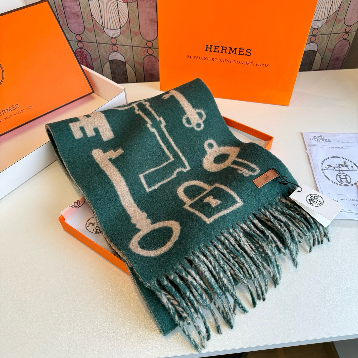 H**me5 scarf 30x180cm 100% Cashmere